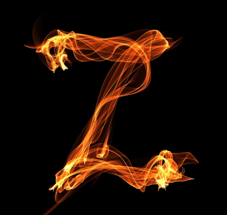 letter in fire illustrationの写真素材