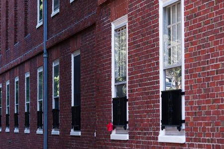 Wall with windows angle viewの写真素材