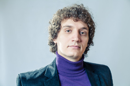 Male model  Curly white man in studio