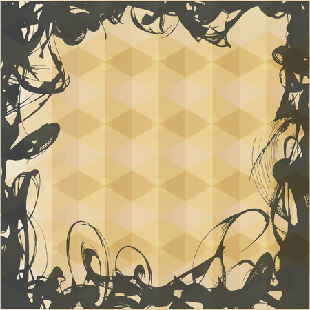Yellow vector pattern as vintage frame for textのイラスト素材