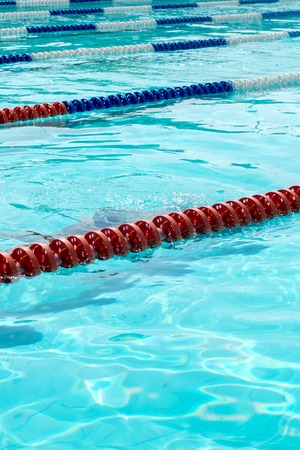 Swimming pool with empty lanesの写真素材