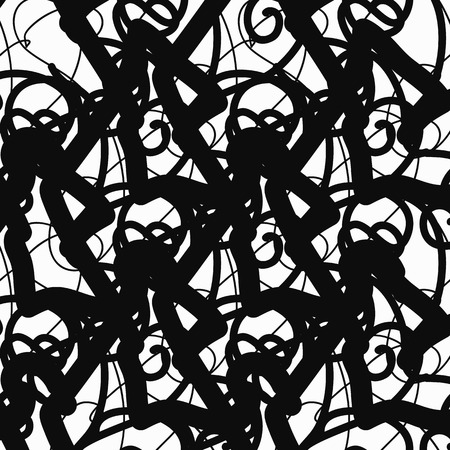 Black and white seamless art wallpaperのイラスト素材