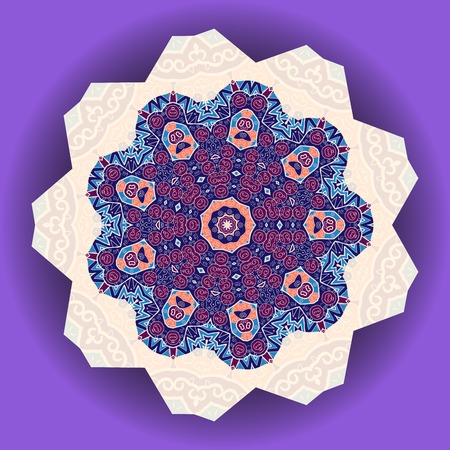 Mandala design. Ethnic ornament. Template for menu, greeting card, invitation or coverのイラスト素材