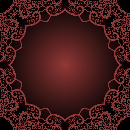 Outlined mandala circle. Brown border frame for text in the Indian style.のイラスト素材