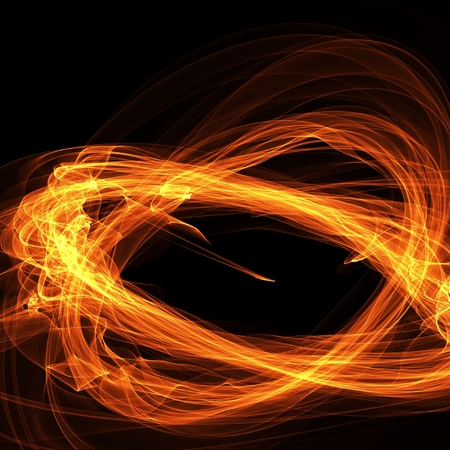 Circles of fire on dark