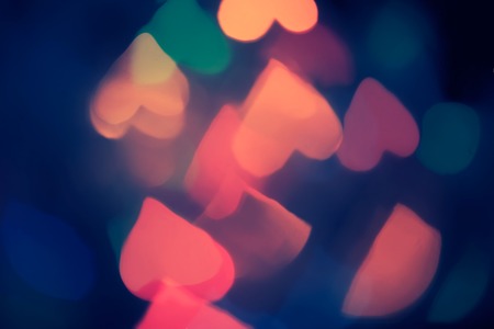 Defocused lights in the form og hearts.の写真素材