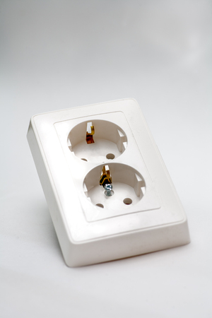 European standart electrical outlet on a white background
