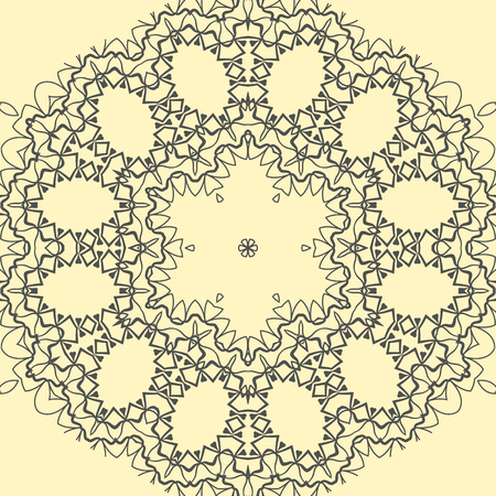 Yellow ornate mandala printのイラスト素材