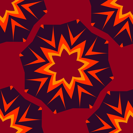 Abstract Colorful bright seamless pattern of red color. Creative vector background with dots, pomade, shoes, star.のイラスト素材