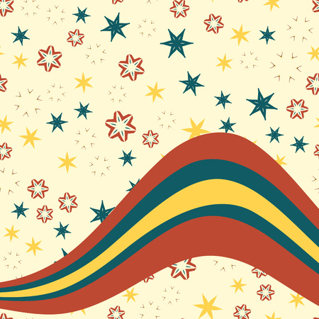 Flayer Cover design Curved Bended Lines on brown warping paperのイラスト素材