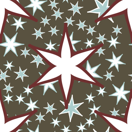 Star Tiles seamless pattern fabric. Colorful patchwork for print on furniture, wallpaper,fashionable textile.Endless design elements Unusual ornament.Vector oriental asian arabic mandala decorationのイラスト素材