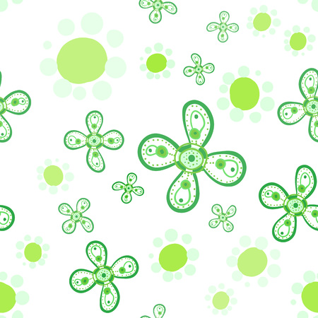 Summer garden tile childish style. Stylized Flowers seamless Printのイラスト素材