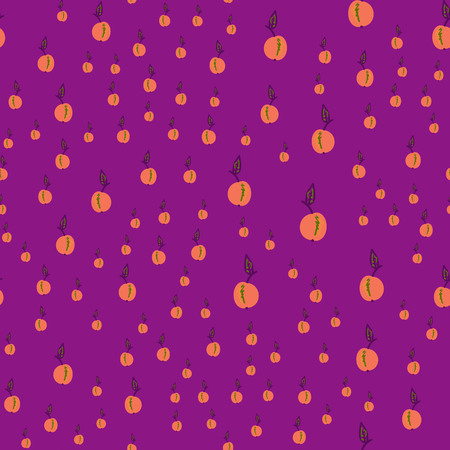 Seamless pattern of stylized childish apples vector