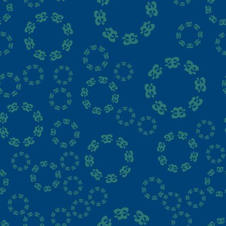 Seamless oriental ornamental pattern. Vector decorative background with round floral geometric element. Repeating geometric tiles asian mandala style. Boho Persian or Arabic motive style.のイラスト素材