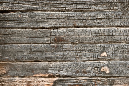 Distress Burned Wooden Planks Overlay Texture. Empty Grunge Charred Design Element. Background Room For Textの写真素材