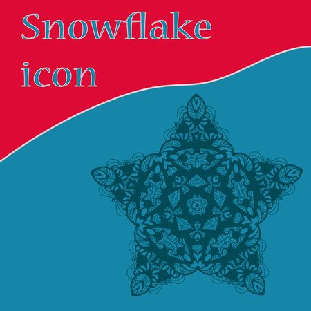 Vinatge star-shape snowflake icon, vector design for winter holidays invitation coverのイラスト素材