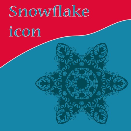 Stylized merry christmas snowflake, hand-made element for winter holiday party invitation, hand-made doodle iconのイラスト素材