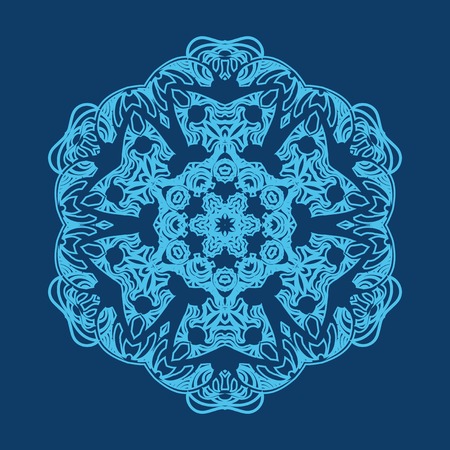 Frosty lace like snowflake or frozen ornament on glass, element for mas party invitation designのイラスト素材