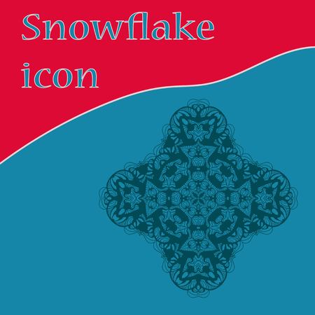 Flat icon snowflake shape vector design. Hand-made christmas element for Xmas party invitation.のイラスト素材
