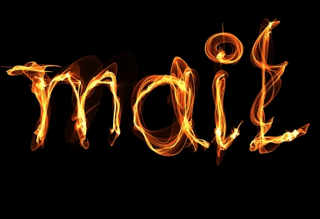 mail fire word illustrationの写真素材