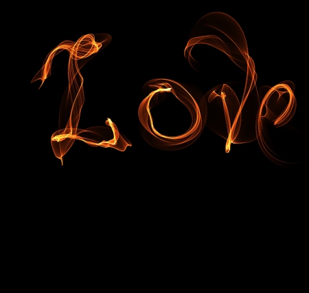 Word love fire illustration and place for textの写真素材