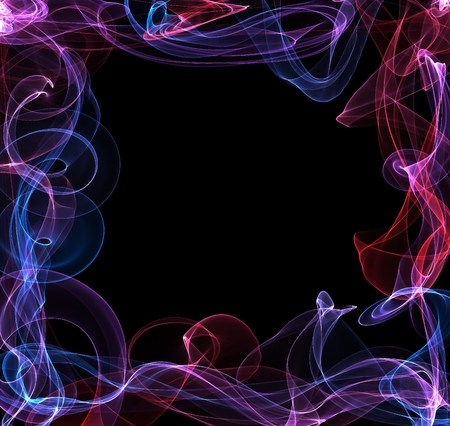 orange flame abstract - isolated on black backgroundの写真素材