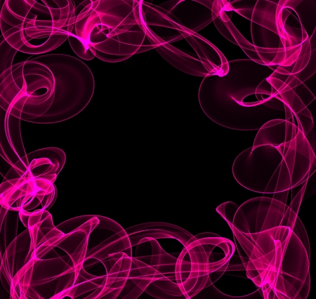 orange flame abstract - isolated on black backgroundの写真素材