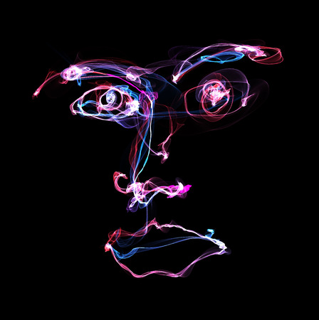 face made of glowing linesの写真素材