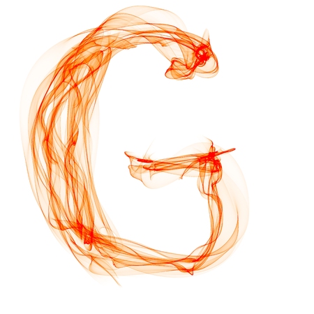 g letter made of fireの写真素材