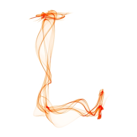 l letter made of fireの写真素材