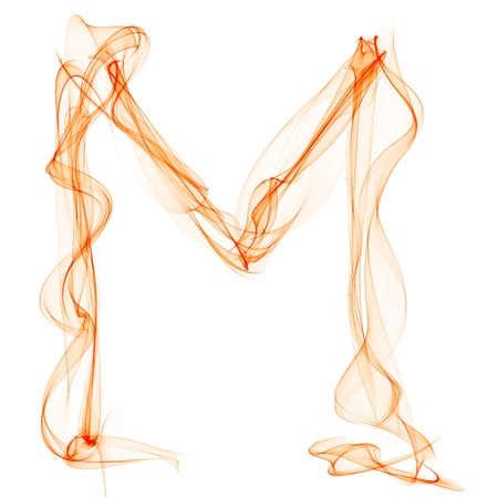 m letter made of fireの写真素材