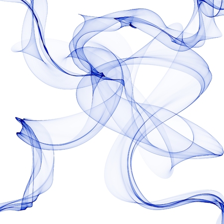 Blue smoke on white backgroundの写真素材