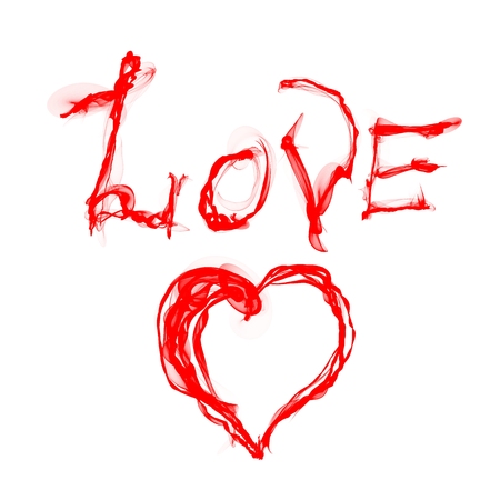 love heart design on whiteの写真素材