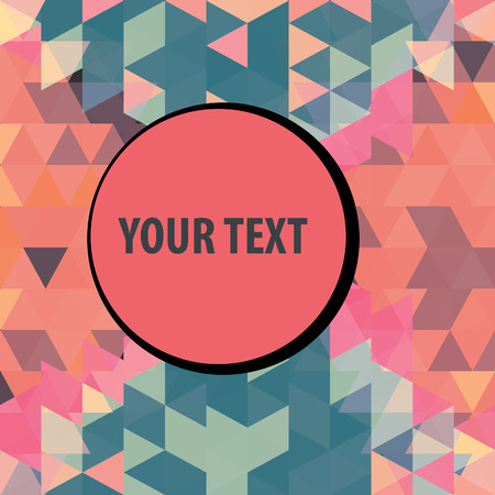 Round frame over colorful triangles background frameのイラスト素材