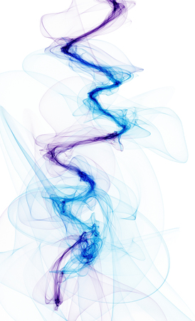 Line of smoke on white backgroundの写真素材