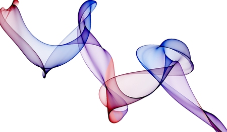 Bended line of color ink in water illustrationの写真素材