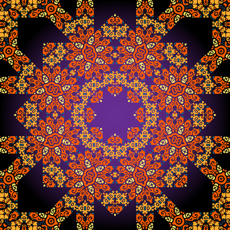 Vintage design element. Seamless psychedelic paisley backgroundのイラスト素材