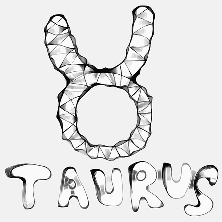 Taurus (bull) zodiac vector sign hand-drawnのイラスト素材