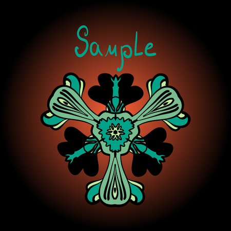 Flyer design with stylized flower. Decorative vintage templateのイラスト素材