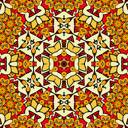 Endless ornamental pattern. Seamless oriental art backdrop. Geometric mandala unusual wallpaper. Indian carpetのイラスト素材