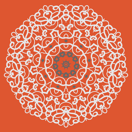 Ornamental mandala on seamless pattern, vector illustration.のイラスト素材