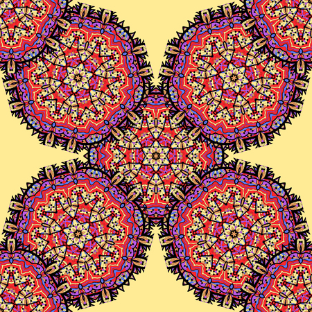 Seamless pattern in red and yellow color.のイラスト素材