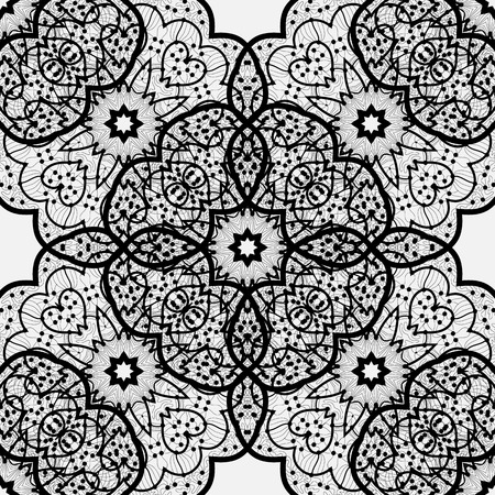 ethnic seamless pattern. Indian ornament,  flora pattern, mandala. range, circle, round, disk. abstract seamless patternのイラスト素材