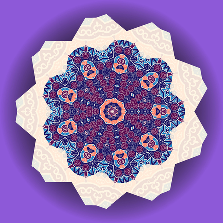Mandala design. Ethnic ornament. Template for menu, greeting card, invitation or coverのイラスト素材