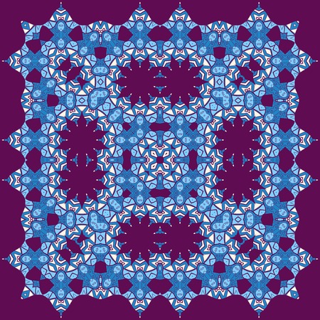 Seamless tribal background in blue colorのイラスト素材
