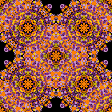 Indian seamless pattern. Vintage decorative elements. Islam, Arabic, Indian, ottoman motifs.のイラスト素材