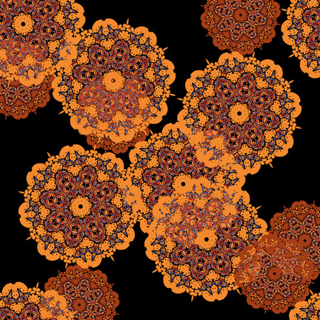 Seamless geometric pattern design. Circle elements texture. Vector art.の写真素材