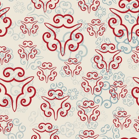Hand drawn ornamental seamless pattern of different transparency. Vector Illustration In Orienal Style.のイラスト素材