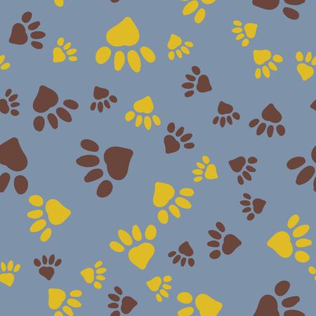 Stylized Paw Seamless Background Patternのイラスト素材
