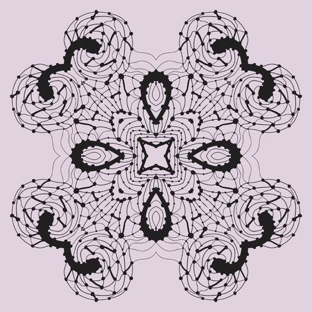 Outlined four-corner oriental colouring patter looking like vadjra-weaponのイラスト素材